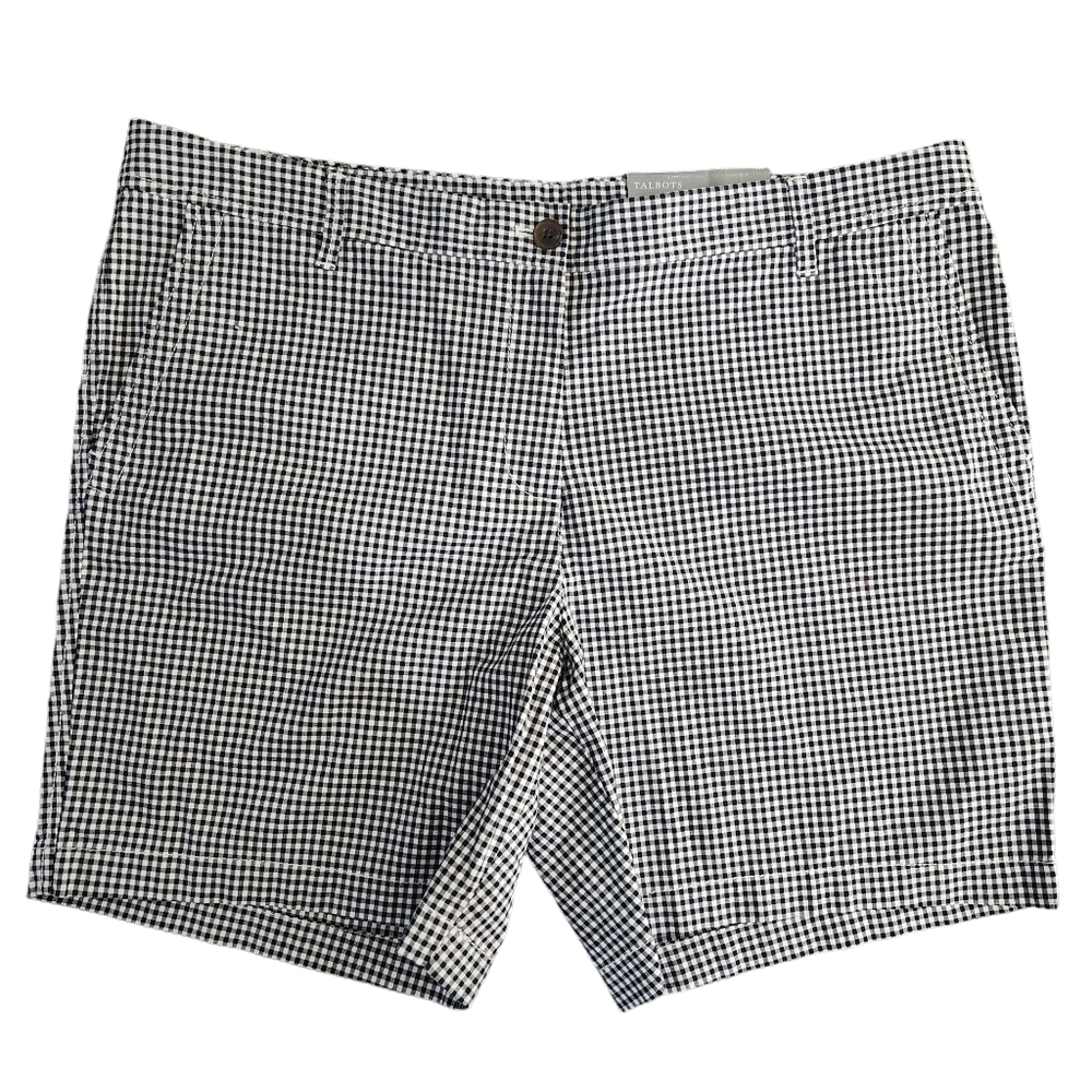 Talbots Black and White Checkered Women Shorts 16